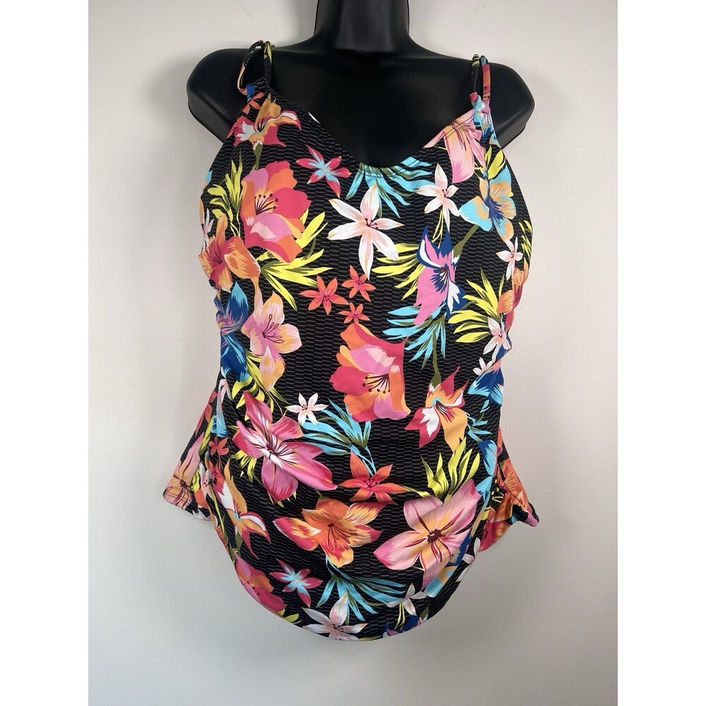 Bleu Rod Beattie Tankini Swim Top Bathing Suit Women 18 Colorful Tropical
